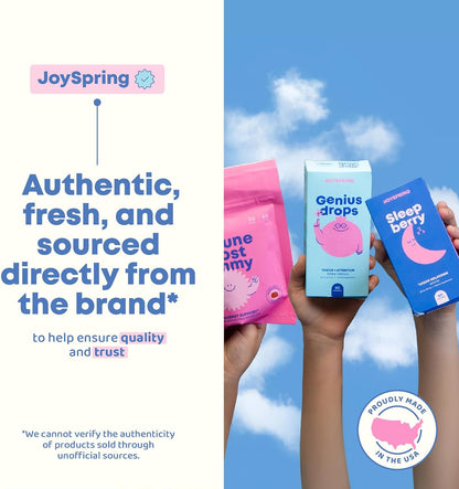 JoySpring Mood Munchies Saffron Gummies for Kids 4+ | Saffron Extract with GABA, Passion Flower & St Johns Wort | Sugar Free Vegan Brain Support & Kids Focus Gummies | Crafted in USA | Shapes May Vary