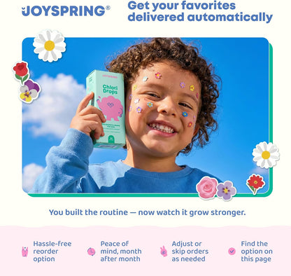 JoySpring Liquid Chlorophyll Drops for Kids | Super Greens for Kids Infused with Elderberry & Chlorophyll for Bad Breath | Sugar Free Body Deodorizing Supplement (1 fl oz, Berry Flavor, 30 Servings)